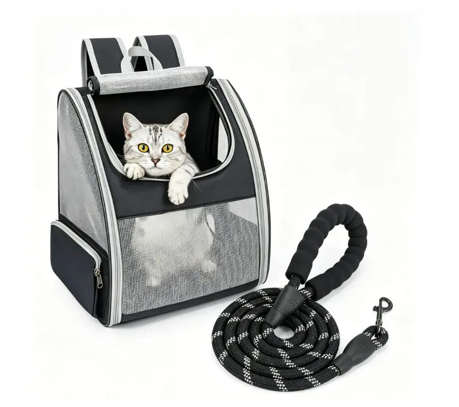 Ultimate Cat & Small Dog Carrier Backpack - Lightweight, Foldable Design with Breathable Mesh Windows for Safe Travel, Hiking & Outdoor Adventures