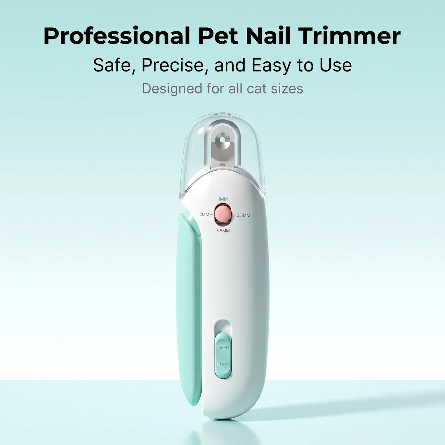 Rechargeable LED Light Pet Nail Grinder Clipper - Professional Dog & Cat Claw Care Tool with Bright Lights, Built-In File, Anti-Cut Paw Protection, 3-Speed Adjustable Electric Trimmer That Trims Nails for Small/Medium/Large Dogs, Kittens