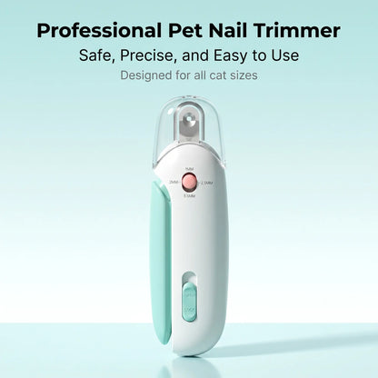 Rechargeable LED Light Pet Nail Grinder Clipper - Professional Dog & Cat Claw Care Tool with Bright Lights, Built-In File, Anti-Cut Paw Protection, 3-Speed Adjustable Electric Trimmer That Trims Nails for Small/Medium/Large Dogs, Kittens