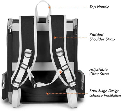 Ultimate Cat & Small Dog Carrier Backpack - Lightweight, Foldable Design with Breathable Mesh Windows for Safe Travel, Hiking & Outdoor Adventures