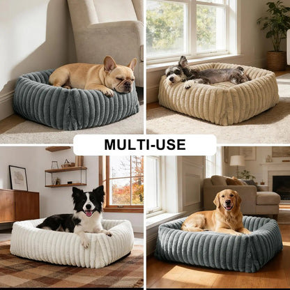 Luxurious Orthopedic Dog Bed for Small Dogs - Washable and Cozy Calming Cuddler with Anti-Slip Base in Grey (20"x19"x6")