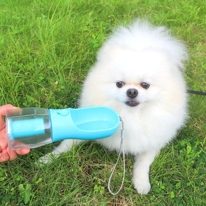 Ultimate 10 oz BPA-Free Portable Dog Water Bottle with 3-in-1 Travel Bowl, Snack Compartment, and Poop Bag Holder - Perfect for Outdoor Adventures with Large Dogs!