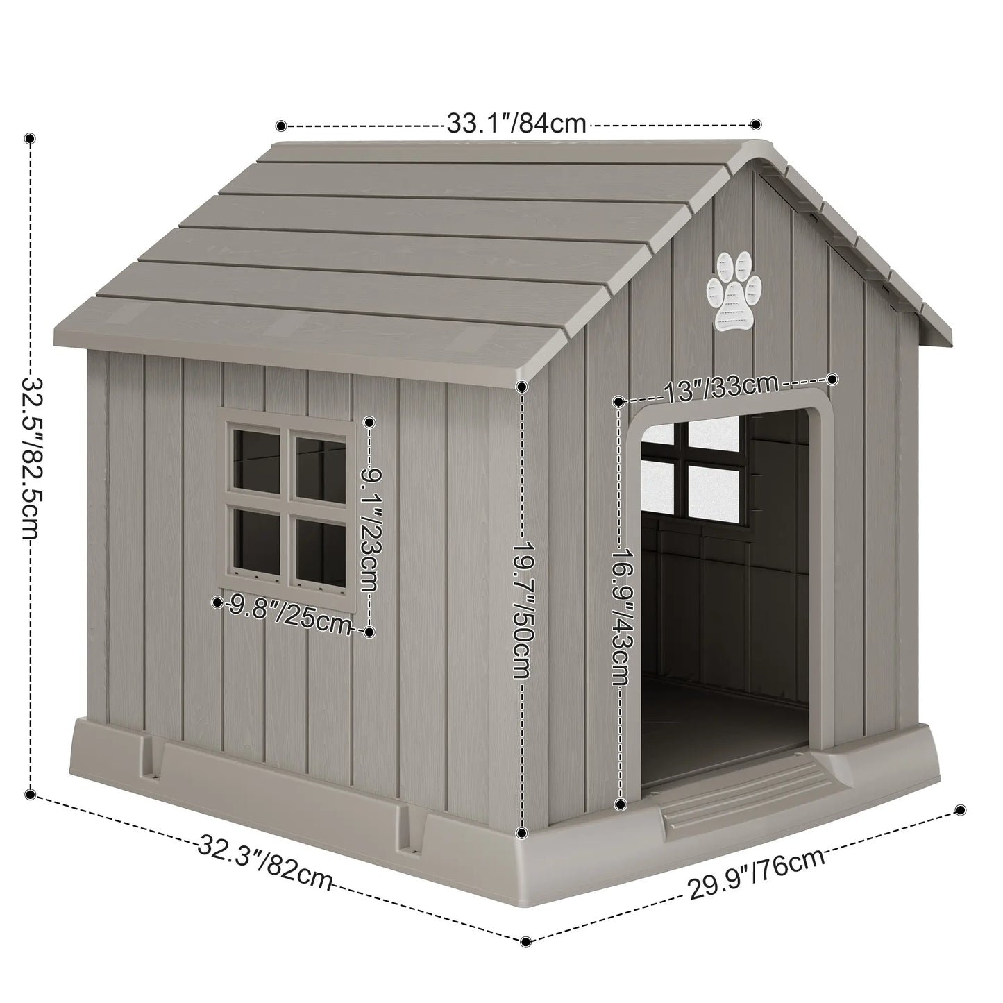 RIWENGO Elevated Waterproof Dog House - Cozy Shelter for Small to Large Dogs, Indoor & Outdoor Use, Easy to Clean & Assemble