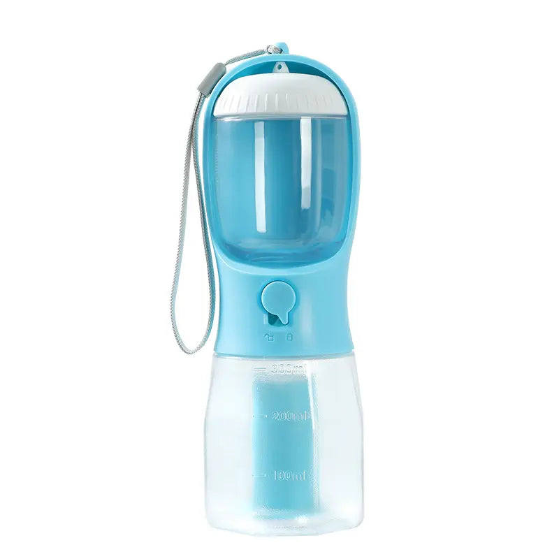 Ultimate 10 oz BPA-Free Portable Dog Water Bottle with 3-in-1 Travel Bowl, Snack Compartment, and Poop Bag Holder - Perfect for Outdoor Adventures with Large Dogs!