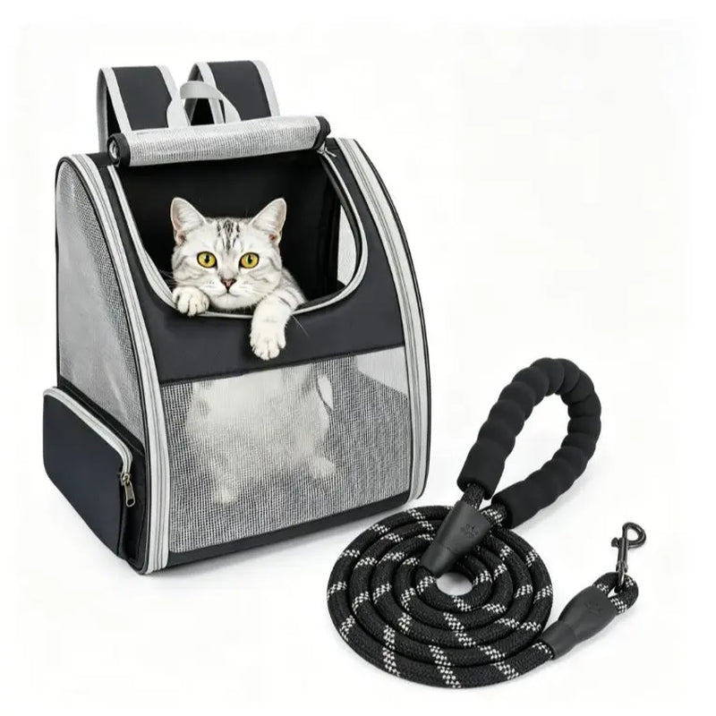 Ultimate Cat & Small Dog Carrier Backpack - Lightweight, Foldable Design with Breathable Mesh Windows for Safe Travel, Hiking & Outdoor Adventures