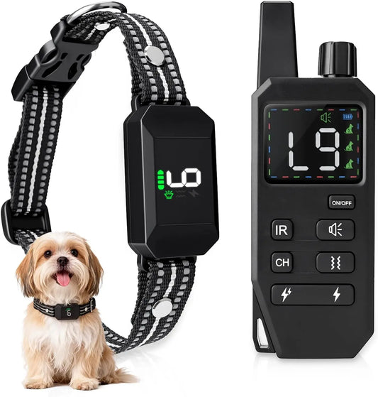 Ultimate Dog Training Collar with Shock, Vibration, Buzzer & LED Light – IPX7 Waterproof, Low Voltage, Anti-Bark & Anti-Bite Features for All Breeds
