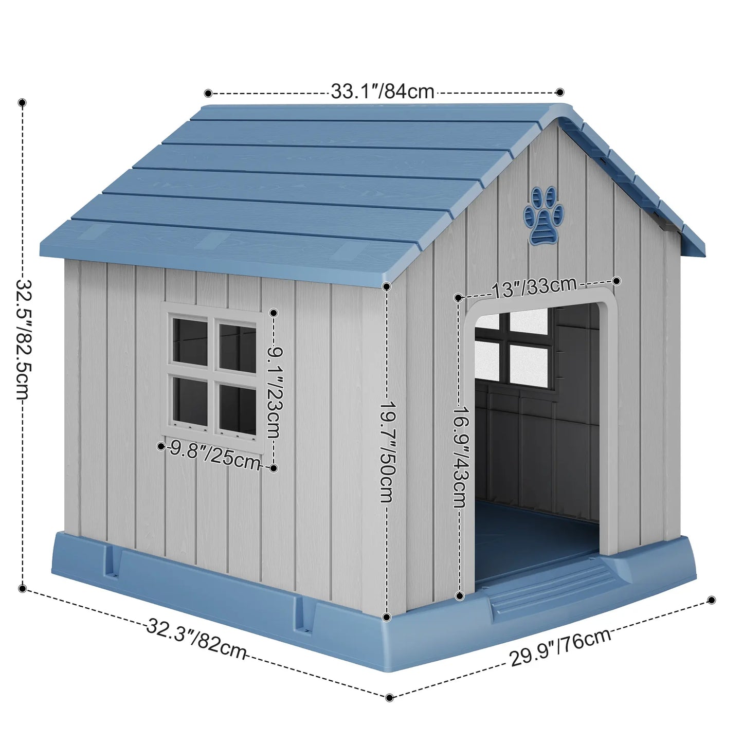 RIWENGO Elevated Waterproof Dog House - Cozy Shelter for Small to Large Dogs, Indoor & Outdoor Use, Easy to Clean & Assemble