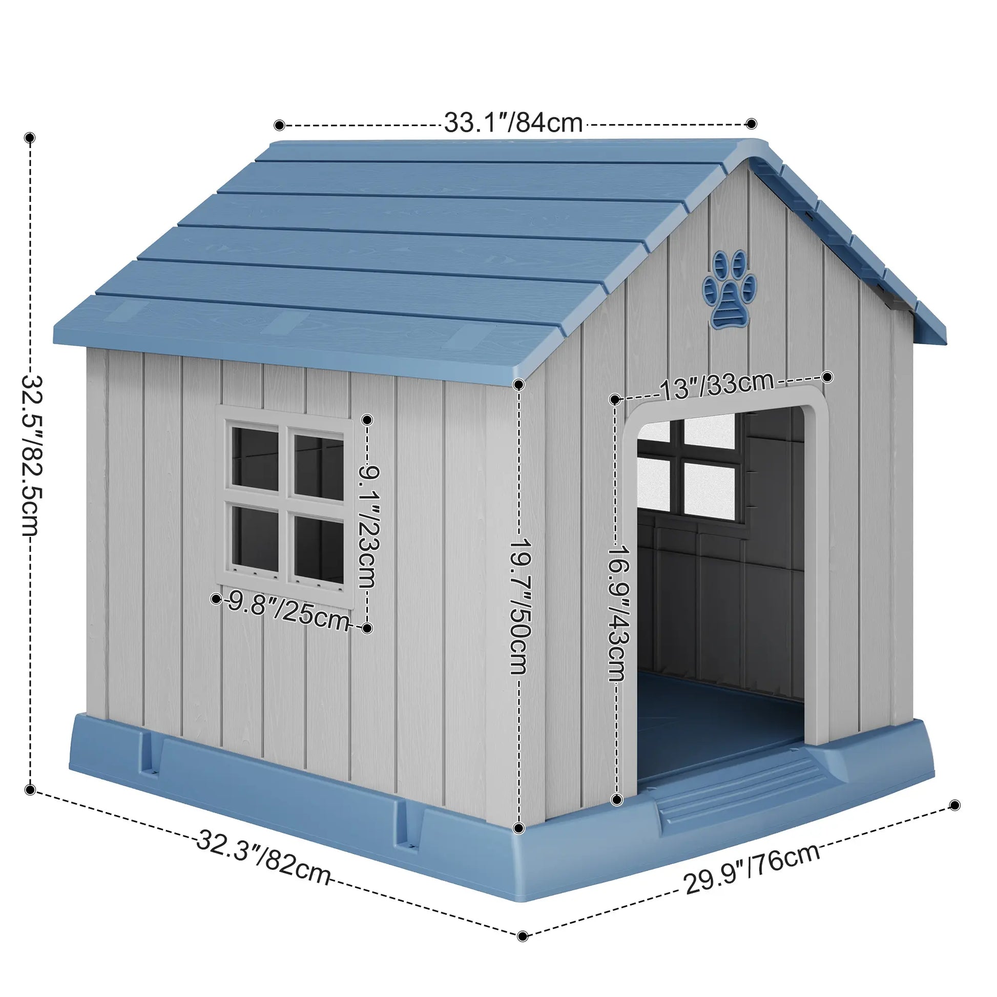 RIWENGO Elevated Waterproof Dog House - Cozy Shelter for Small to Large Dogs, Indoor & Outdoor Use, Easy to Clean & Assemble