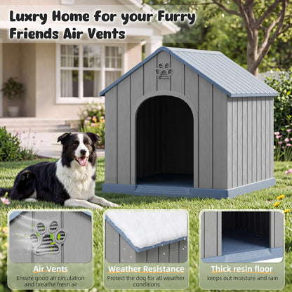 RIWENGO Elevated Waterproof Dog House - Cozy Shelter for Small to Large Dogs, Indoor & Outdoor Use, Easy to Clean & Assemble