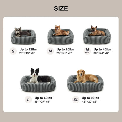 Luxurious Orthopedic Dog Bed for Small Dogs - Washable and Cozy Calming Cuddler with Anti-Slip Base in Grey (20"x19"x6")