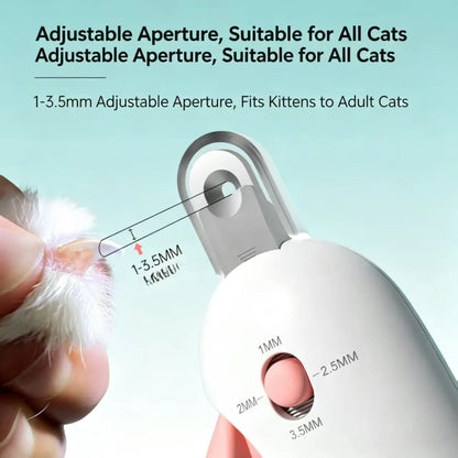 Rechargeable LED Light Pet Nail Grinder Clipper - Professional Dog & Cat Claw Care Tool with Bright Lights, Built-In File, Anti-Cut Paw Protection, 3-Speed Adjustable Electric Trimmer That Trims Nails for Small/Medium/Large Dogs, Kittens
