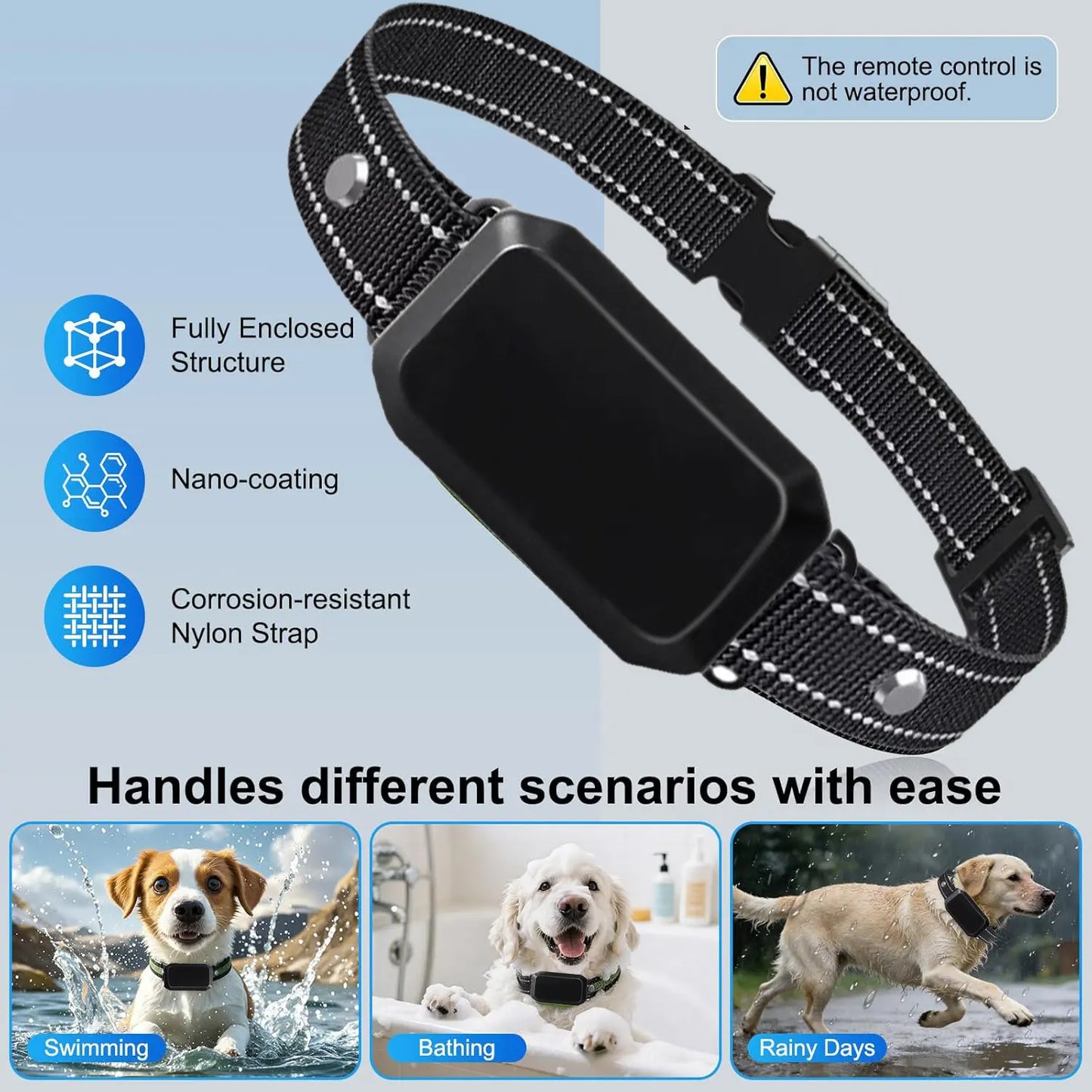 Ultimate Dog Training Collar with Shock, Vibration, Buzzer & LED Light – IPX7 Waterproof, Low Voltage, Anti-Bark & Anti-Bite Features for All Breeds