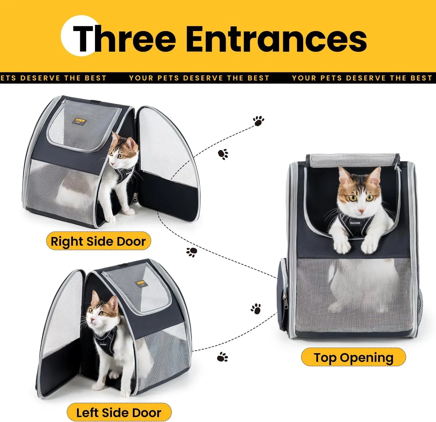 Ultimate Cat & Small Dog Carrier Backpack - Lightweight, Foldable Design with Breathable Mesh Windows for Safe Travel, Hiking & Outdoor Adventures
