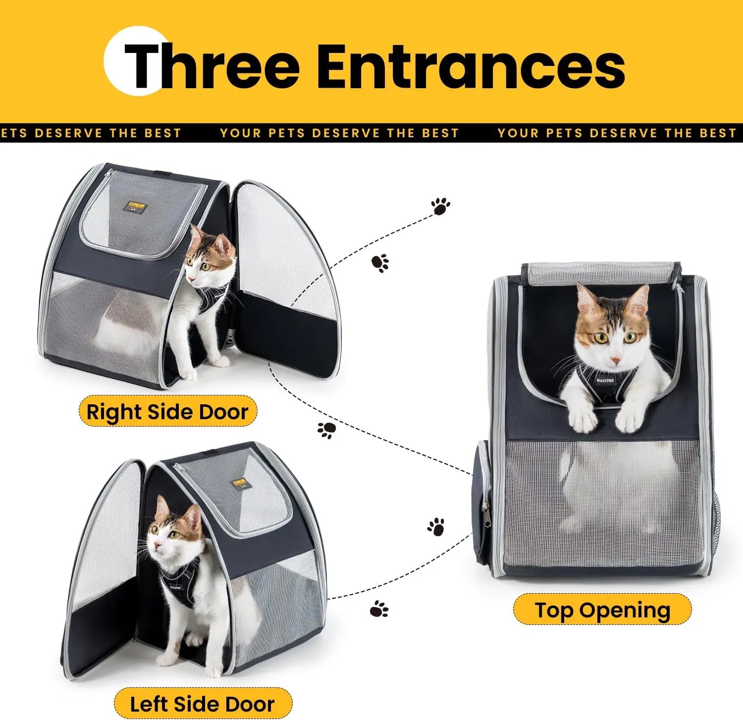 Ultimate Cat & Small Dog Carrier Backpack - Lightweight, Foldable Design with Breathable Mesh Windows for Safe Travel, Hiking & Outdoor Adventures