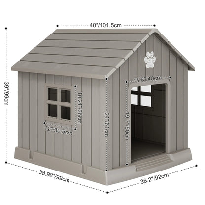 RIWENGO Elevated Waterproof Dog House - Cozy Shelter for Small to Large Dogs, Indoor & Outdoor Use, Easy to Clean & Assemble
